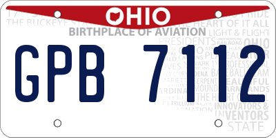 OH license plate GPB7112