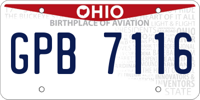 OH license plate GPB7116