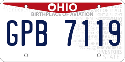 OH license plate GPB7119