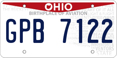 OH license plate GPB7122