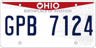 OH license plate GPB7124
