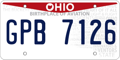 OH license plate GPB7126