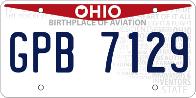 OH license plate GPB7129