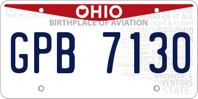 OH license plate GPB7130