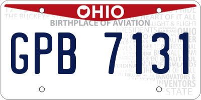 OH license plate GPB7131