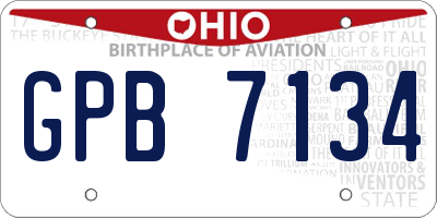 OH license plate GPB7134