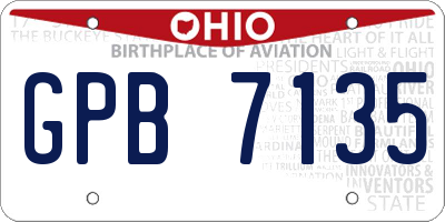 OH license plate GPB7135