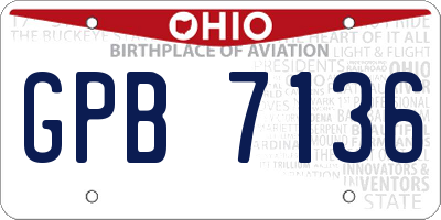 OH license plate GPB7136