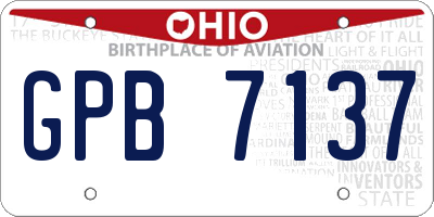 OH license plate GPB7137