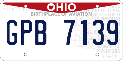 OH license plate GPB7139