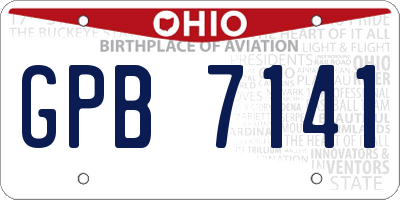 OH license plate GPB7141