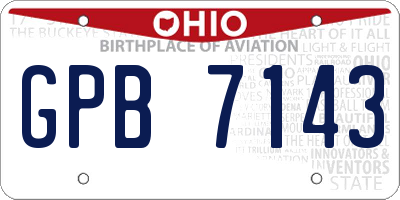 OH license plate GPB7143