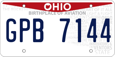 OH license plate GPB7144