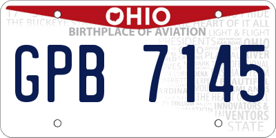 OH license plate GPB7145