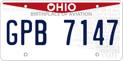 OH license plate GPB7147