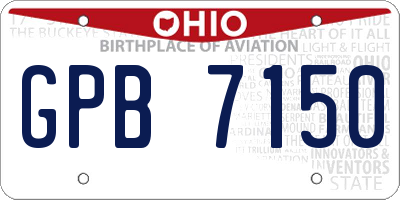 OH license plate GPB7150