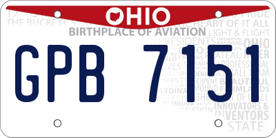 OH license plate GPB7151