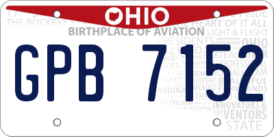 OH license plate GPB7152