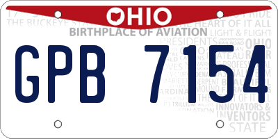 OH license plate GPB7154