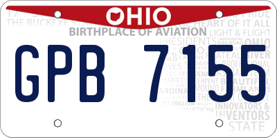 OH license plate GPB7155