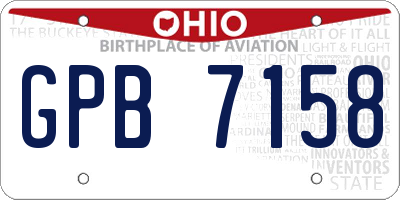 OH license plate GPB7158