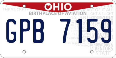 OH license plate GPB7159