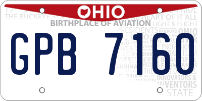 OH license plate GPB7160