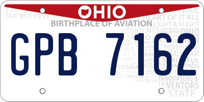 OH license plate GPB7162