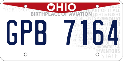 OH license plate GPB7164