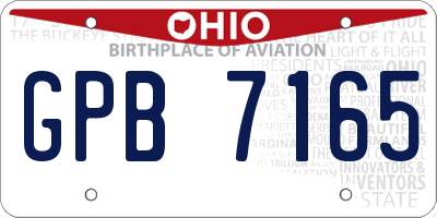 OH license plate GPB7165