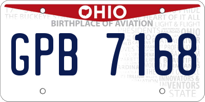 OH license plate GPB7168