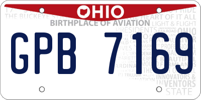 OH license plate GPB7169