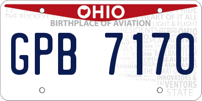 OH license plate GPB7170