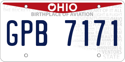 OH license plate GPB7171