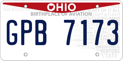 OH license plate GPB7173