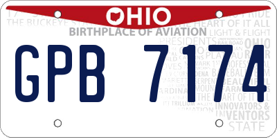 OH license plate GPB7174