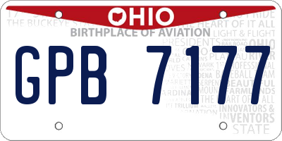 OH license plate GPB7177