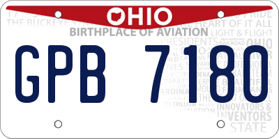 OH license plate GPB7180