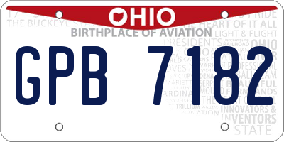 OH license plate GPB7182