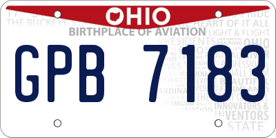 OH license plate GPB7183