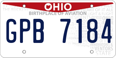 OH license plate GPB7184