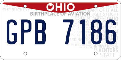 OH license plate GPB7186