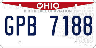 OH license plate GPB7188