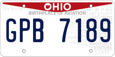 OH license plate GPB7189