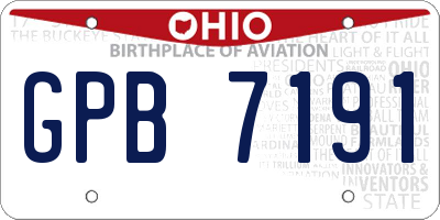 OH license plate GPB7191