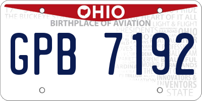 OH license plate GPB7192