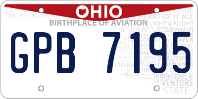 OH license plate GPB7195
