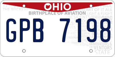 OH license plate GPB7198