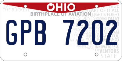 OH license plate GPB7202
