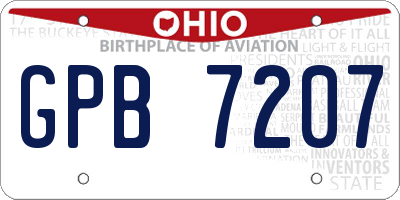 OH license plate GPB7207